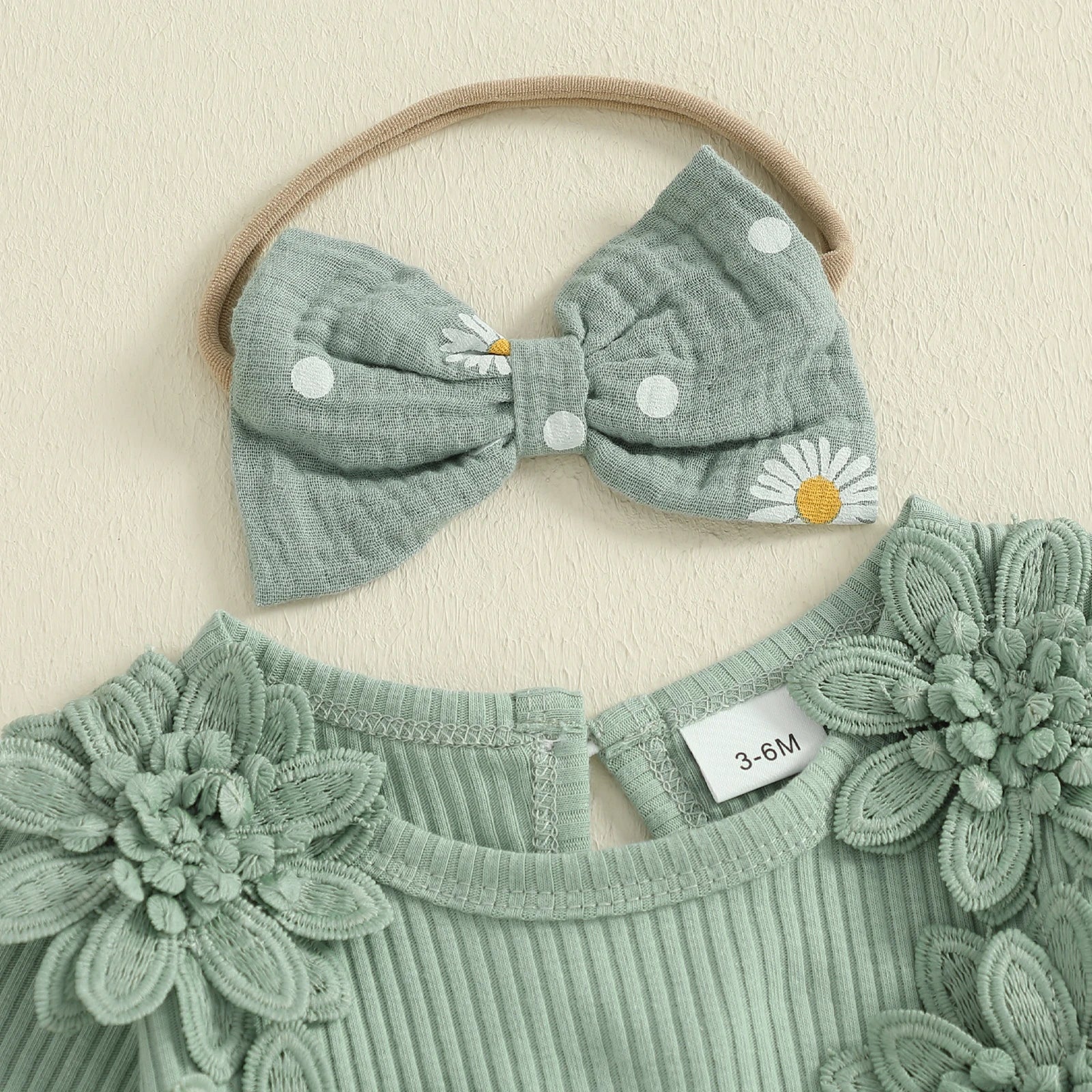 DAISY Crochet Floral Romper Dress