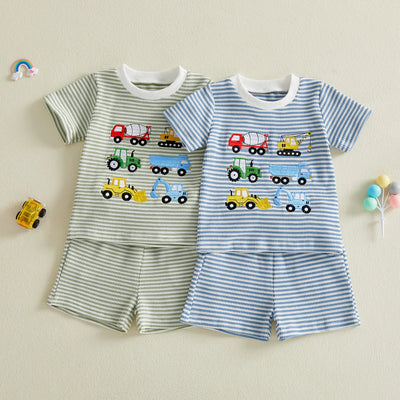 CONSTRUCTION VEHICLES Striped Outfit