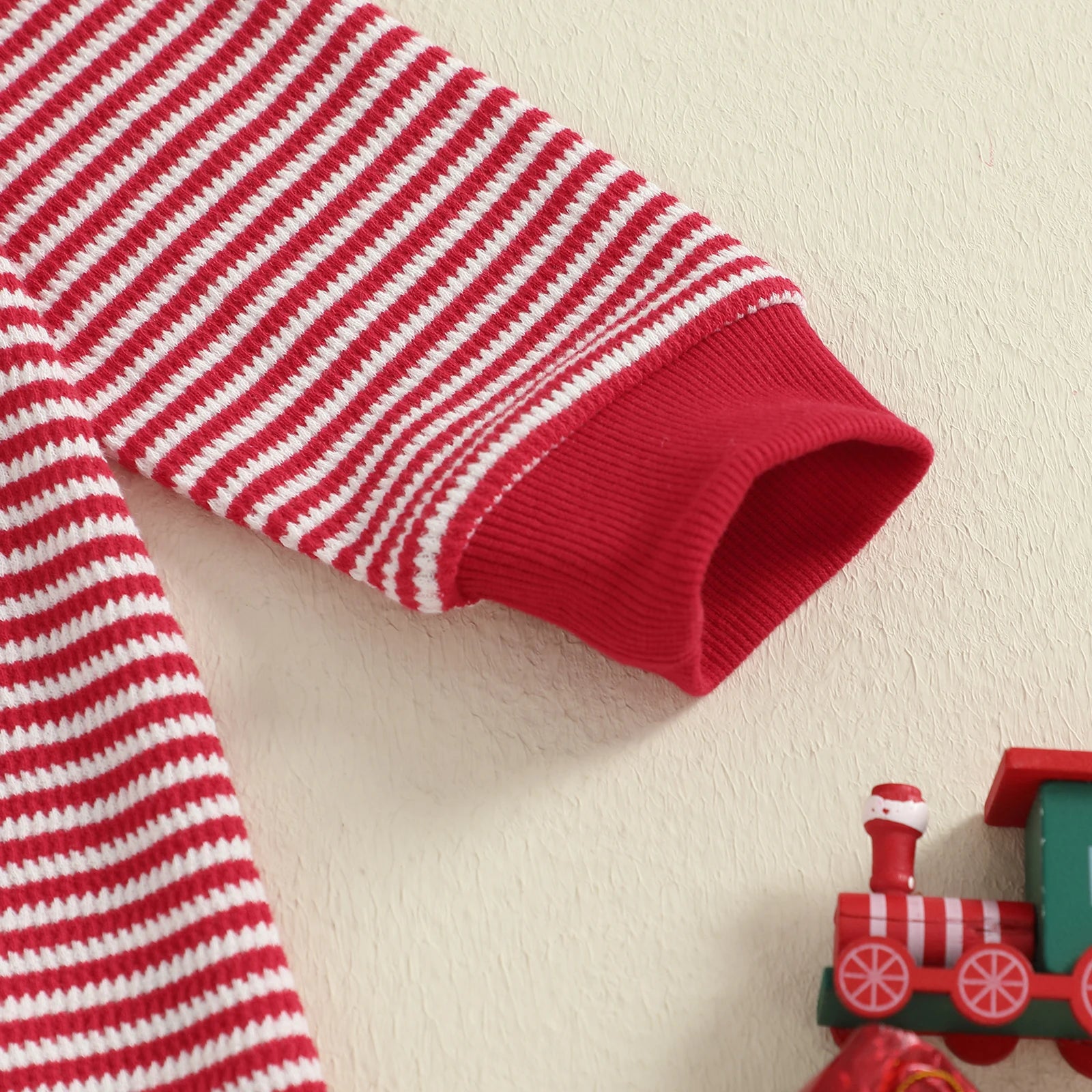 GINGERBREAD MAN Striped Red Jumpsuit