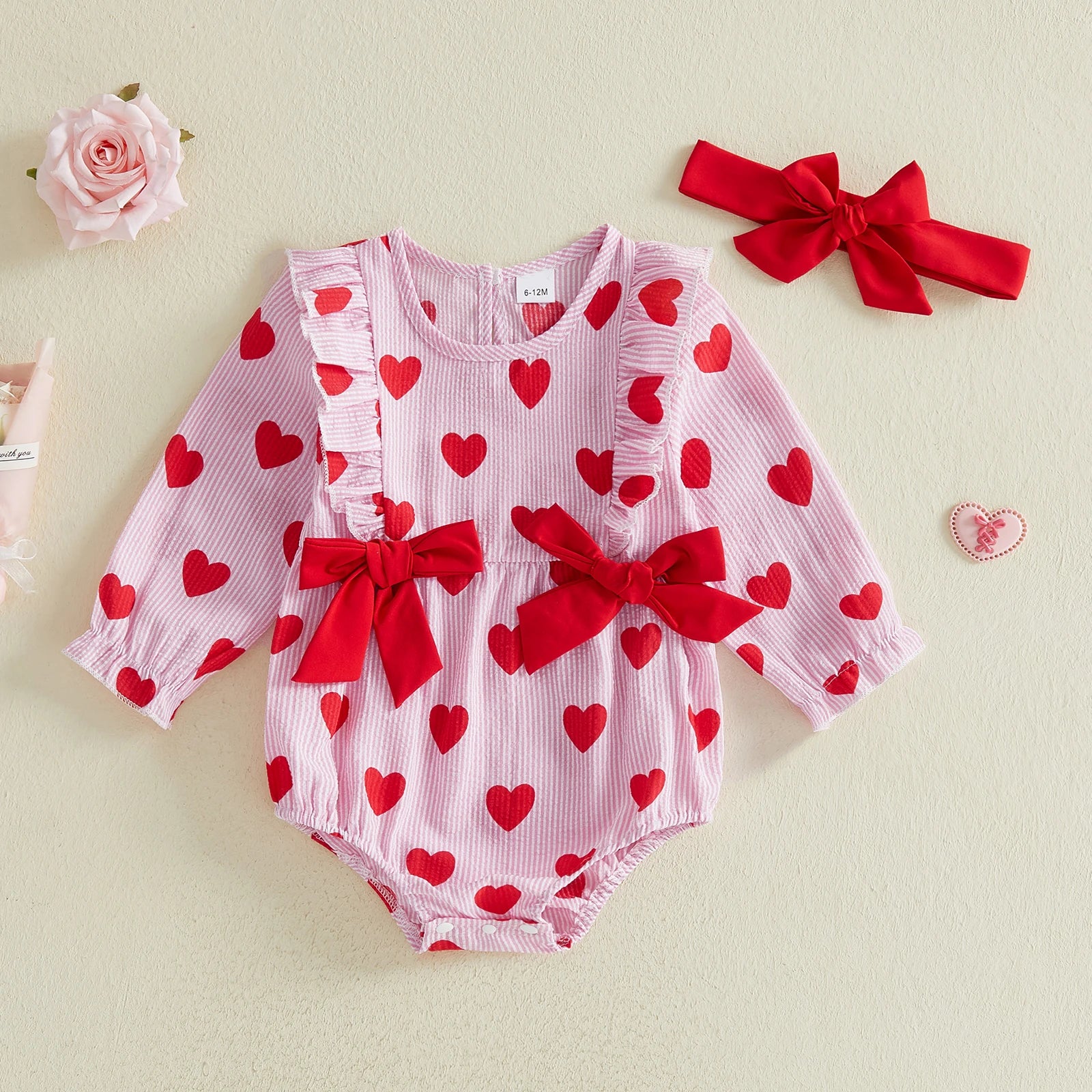 BIG HEARTS Bowtie Romper