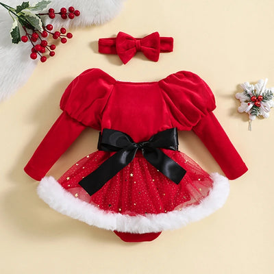 SPARKLING MISS SANTA Romper Dress