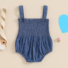 SADIE Smocked Denim Romper