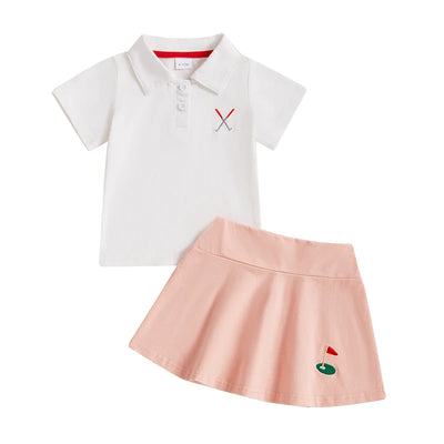 GOLFING QUEEN Polo-Shirt Skirt Outfit