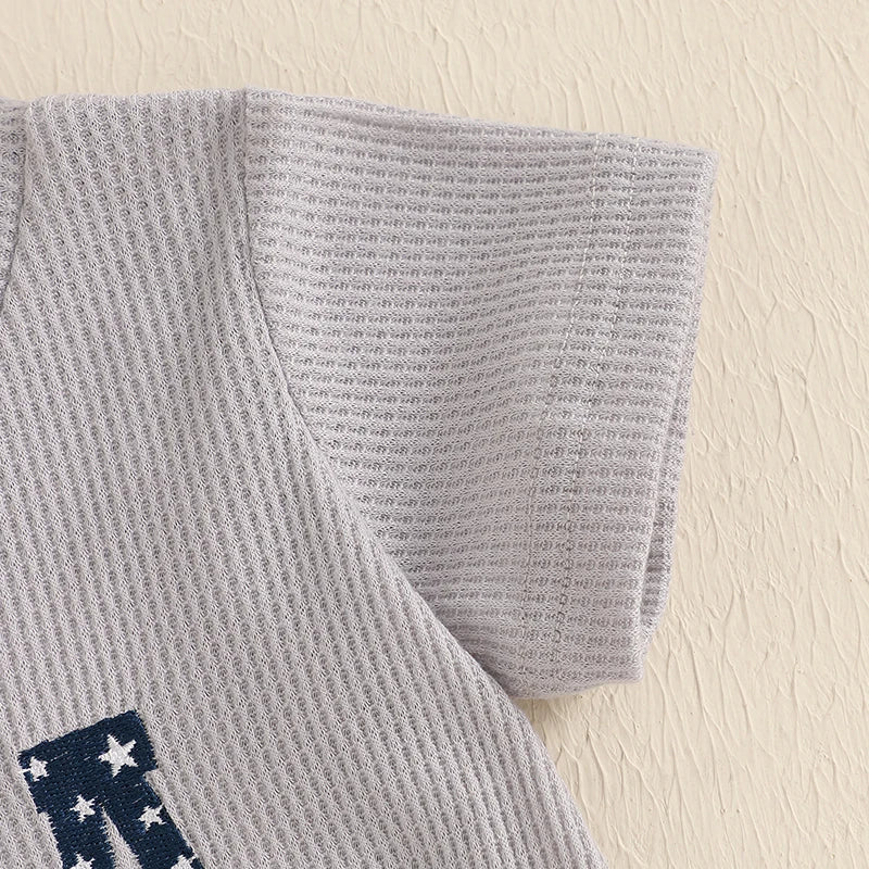 USA Gray Waffle Knit Outfit