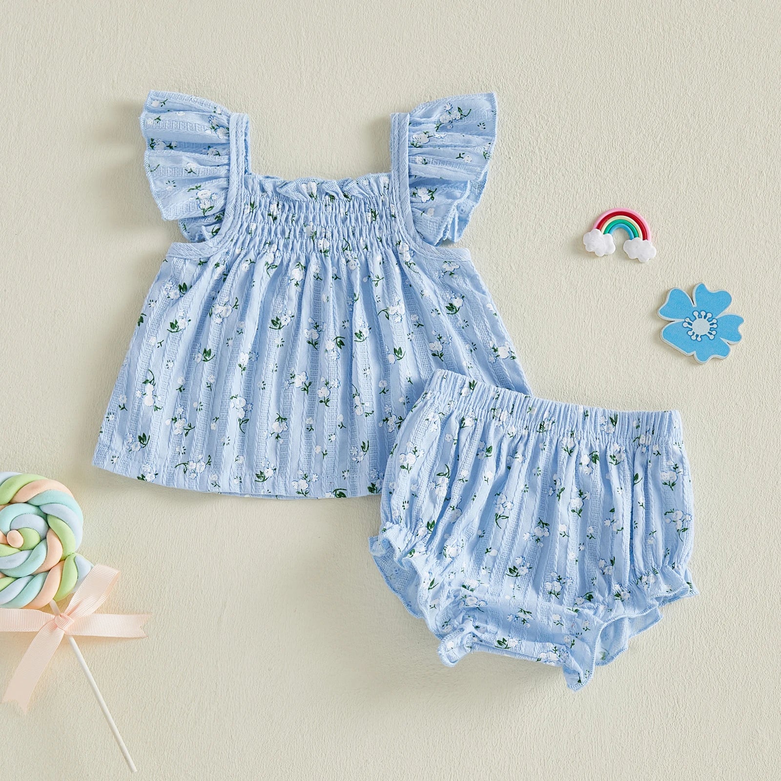 EMERSON Floral Ribbed Outfit