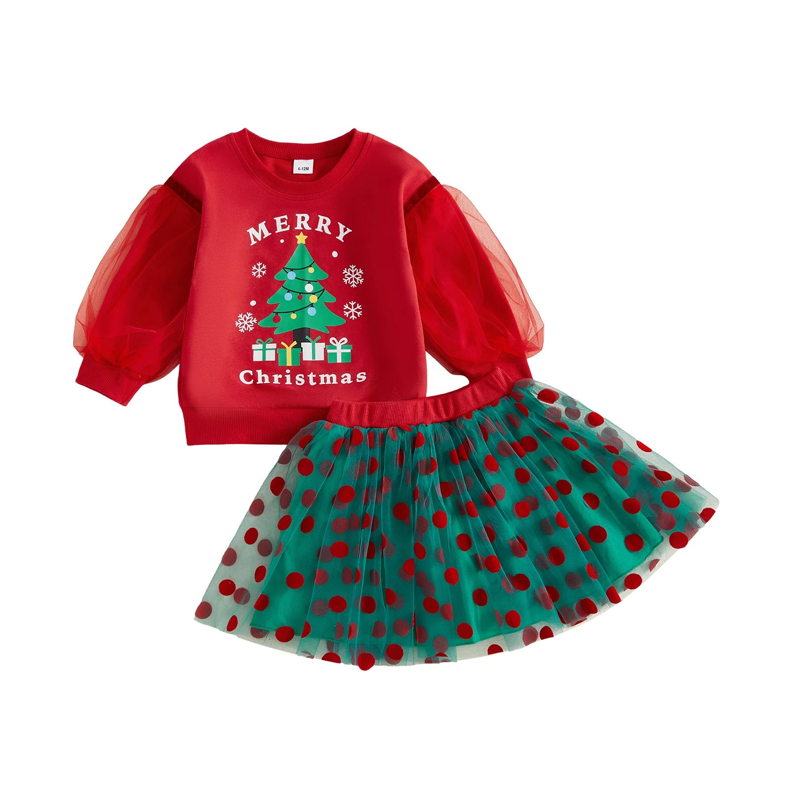 MERRY CHRISTMAS Polka Dot Skirt Outfit