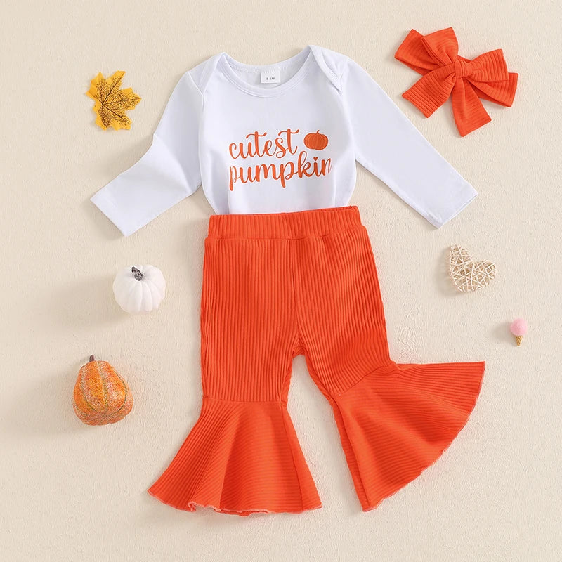 CUTEST PUMPKIN Ribbed Bellbottoms Outfit