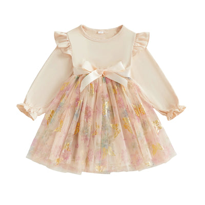 GOLDEN BUTTERFLIES Layered Dress