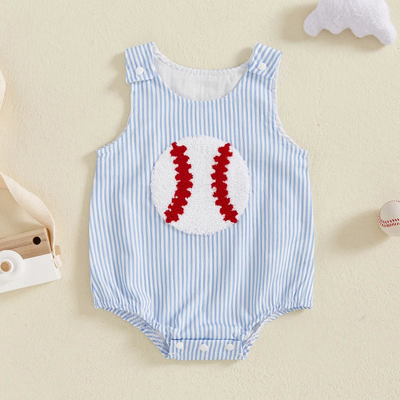 BASEBALL Striped Onesie