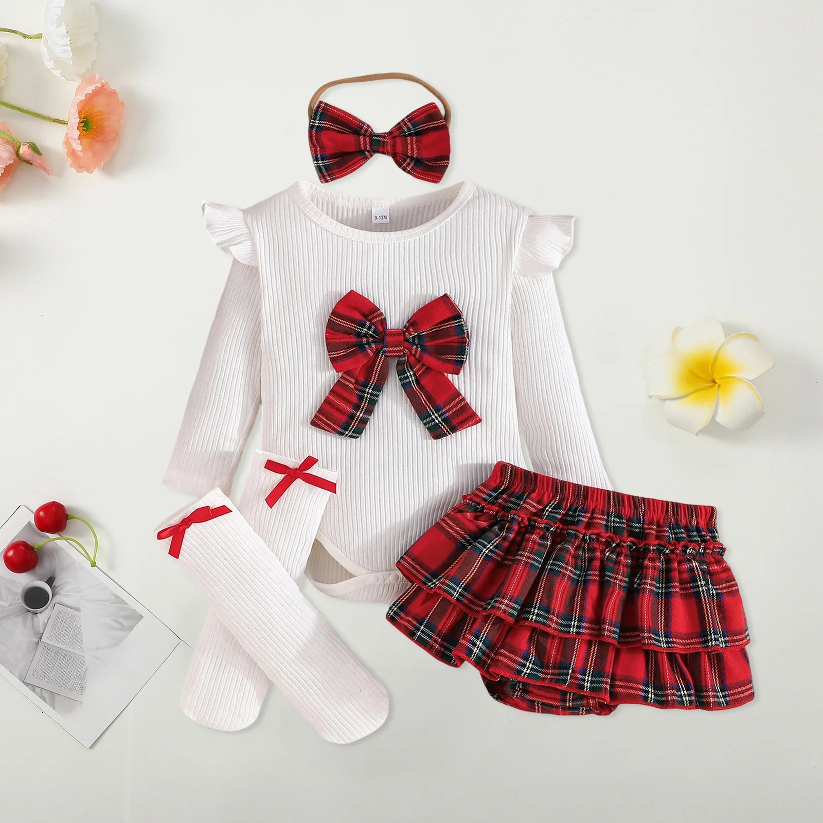 GENEVIEVE Plaid Ruffle Outfit