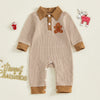 XMAS Striped Collar Jumpsuit