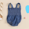 SADIE Smocked Denim Romper