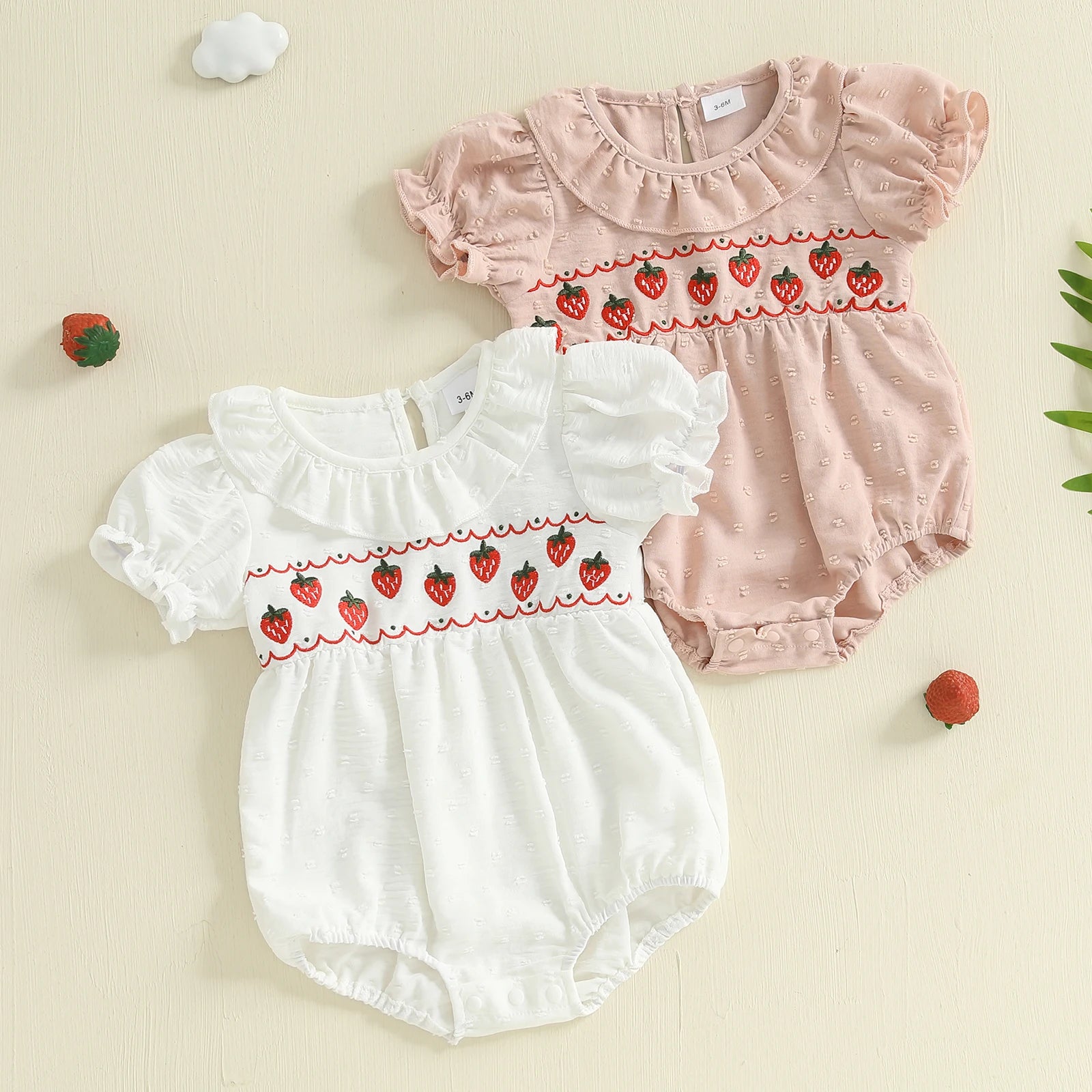 STRAWBERRIES Embroidered Romper