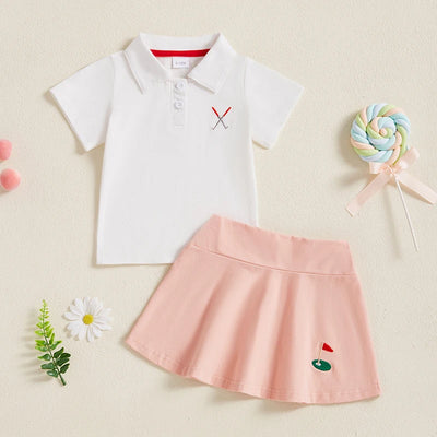 GOLFING QUEEN Polo-Shirt Skirt Outfit