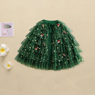 CHRISTMAS TREE Layered Cape