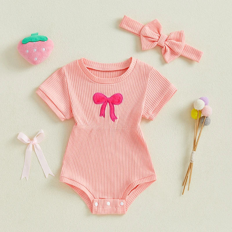 DOLLY Ribbed Romper with Headband