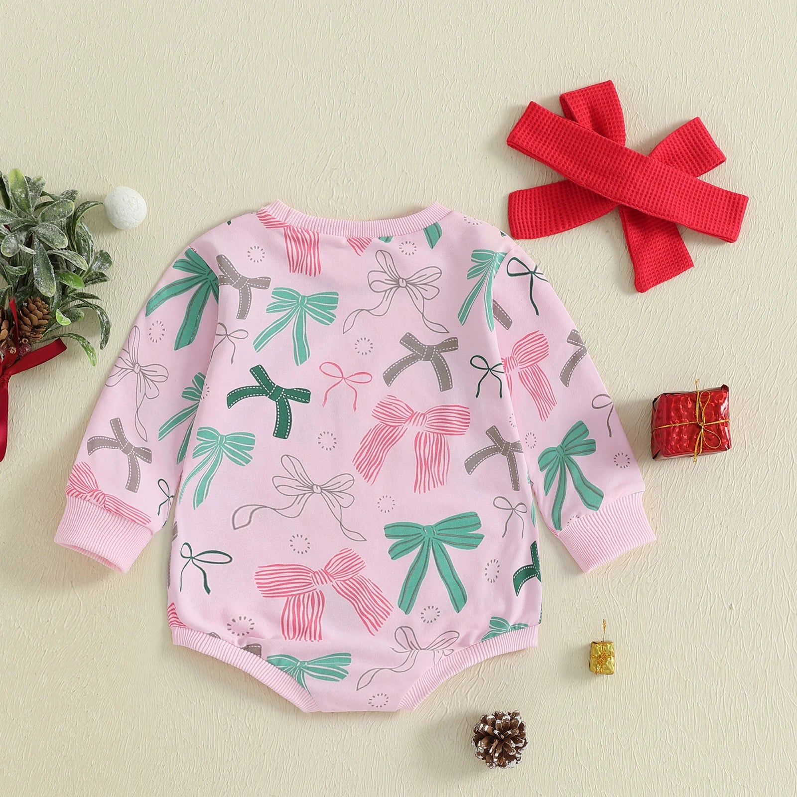 BOW TIES Long-Sleeve Romper