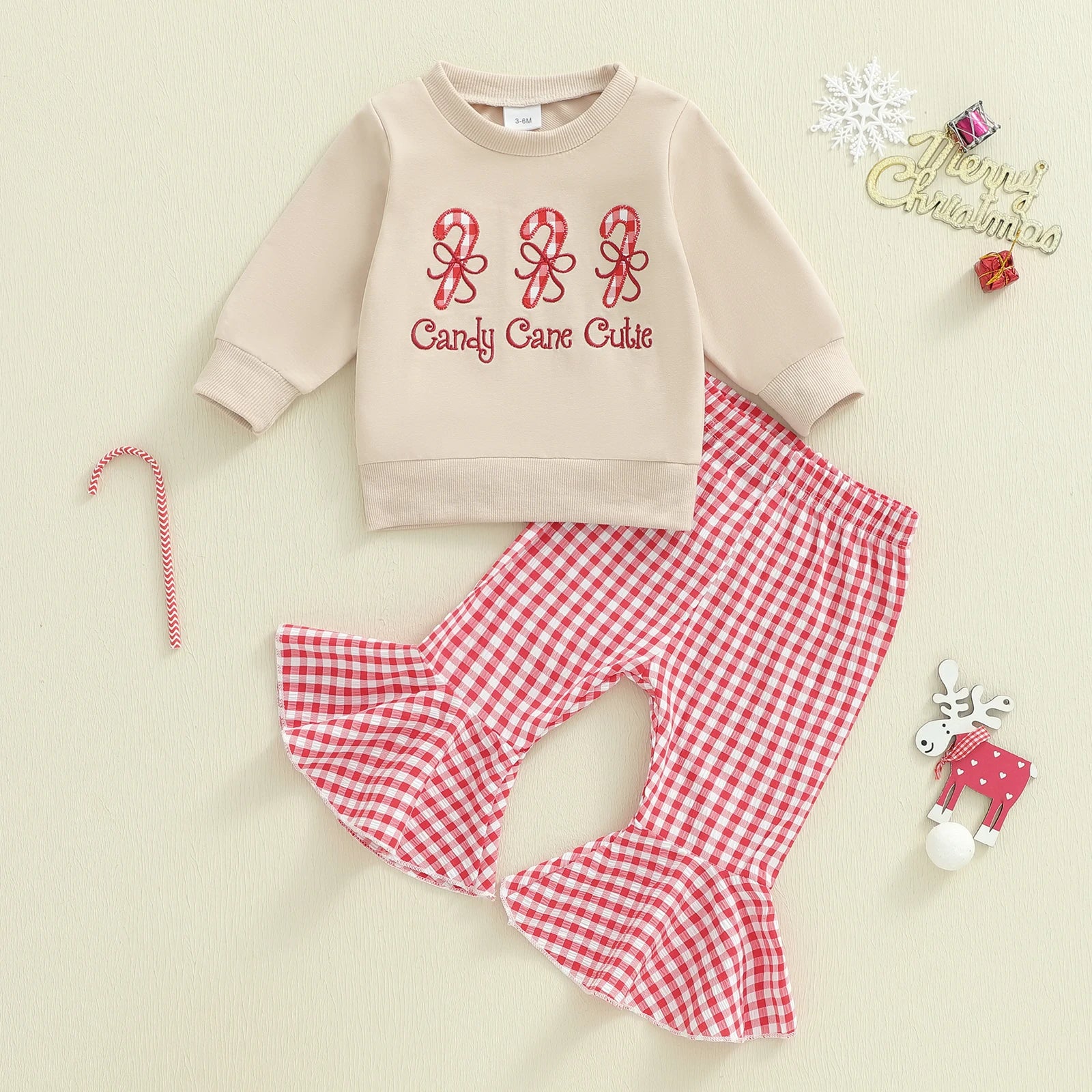 CANDY CANE CUTIE Checkered Bellbottoms Outfit