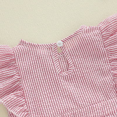 HEARTS Striped Bowtie Romper