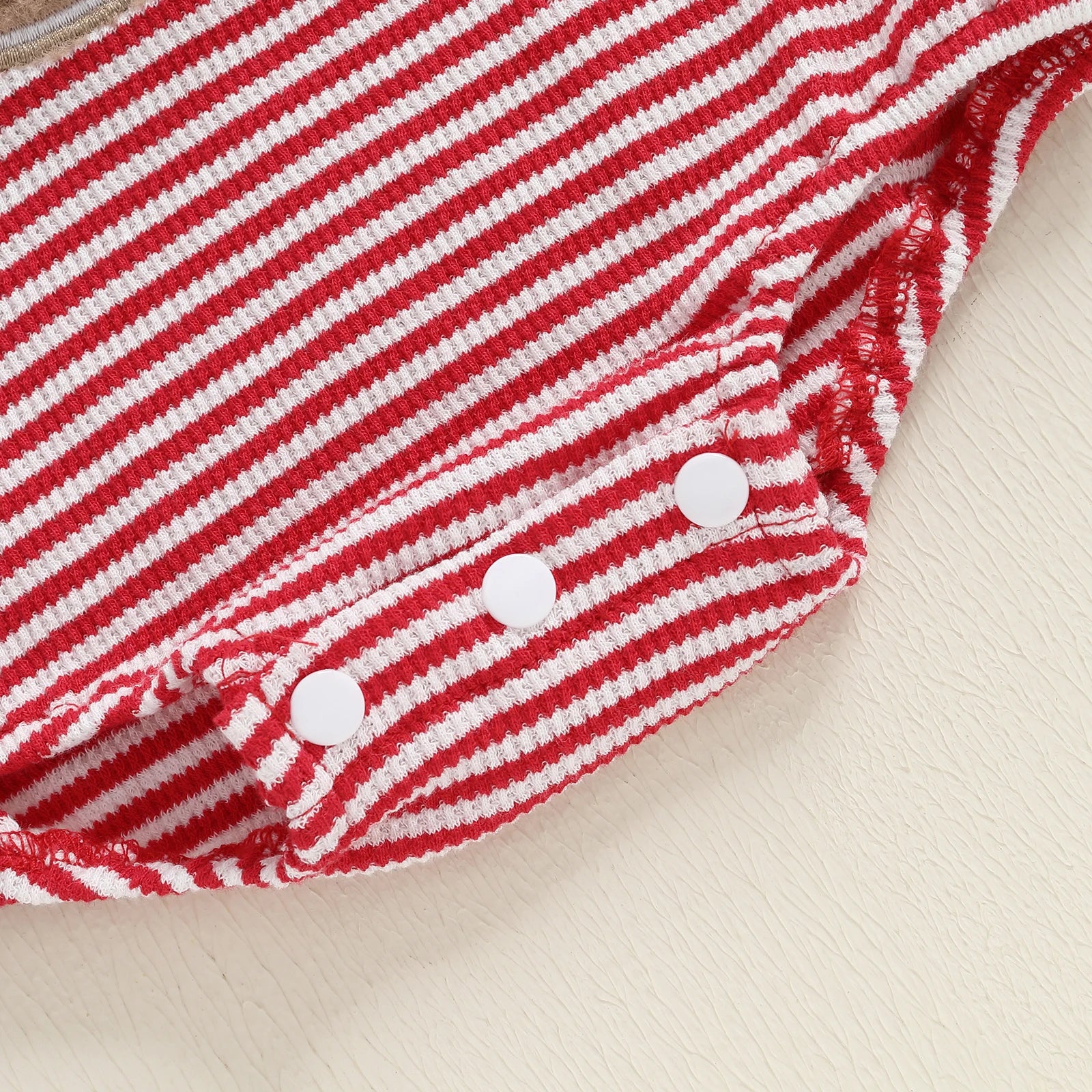 LITTLE RUDOLPH Striped Long-Sleeve Onesie