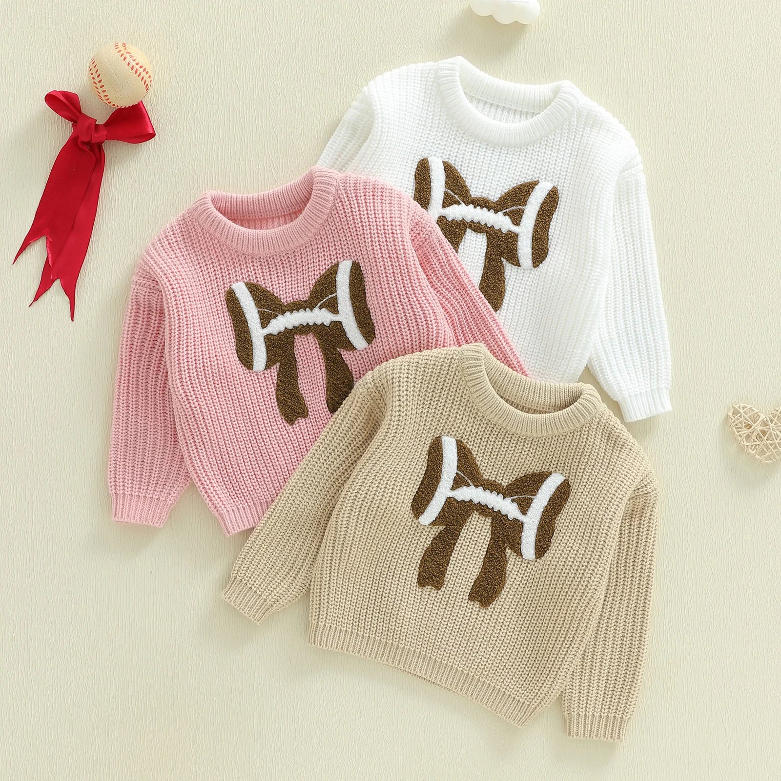 FOOTBALL BOW Knitted Sweater