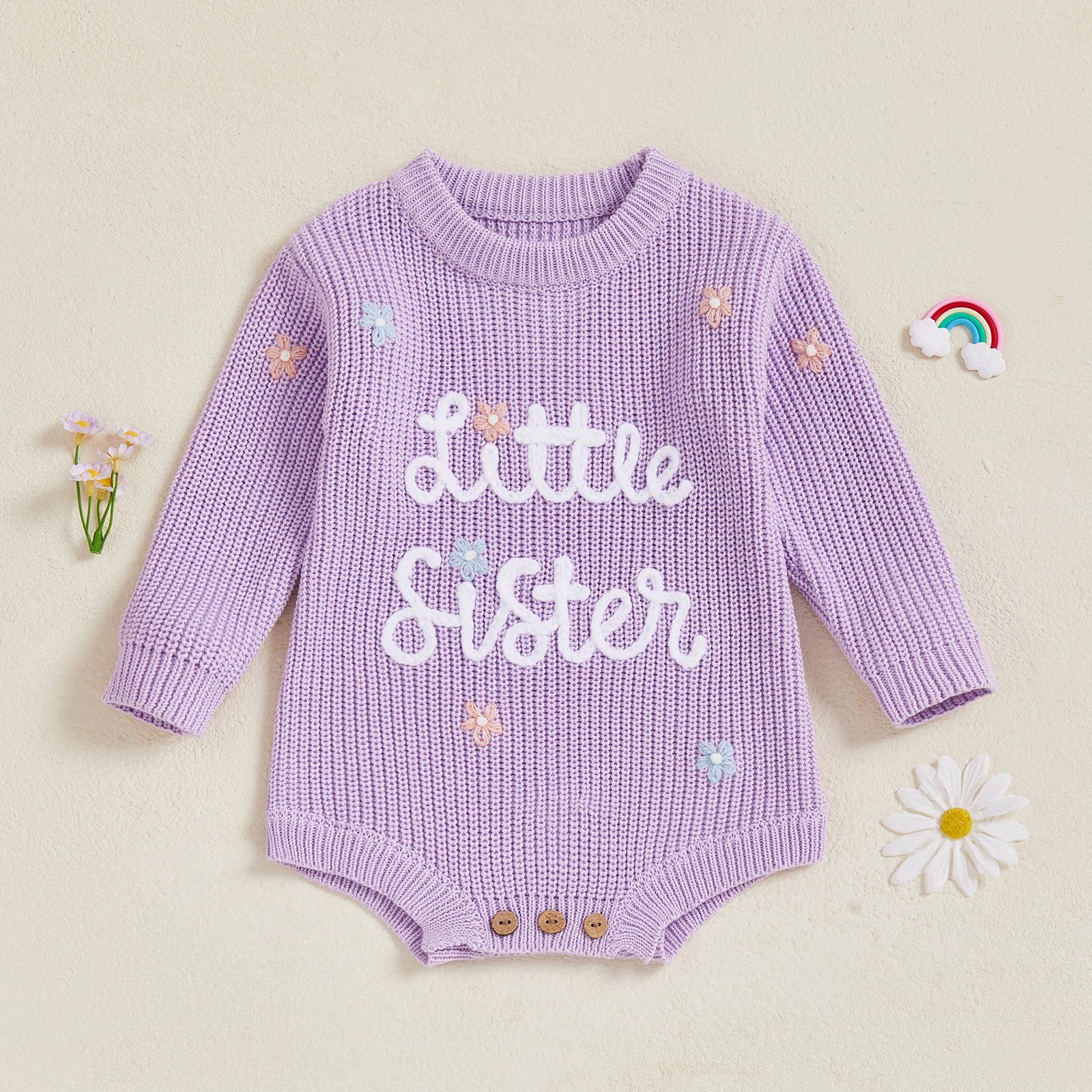 LITTLE SISTER Knitted Romper