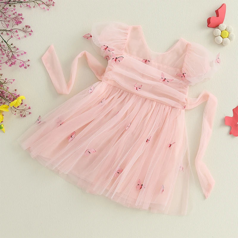 BUTTERFLY Tulle Puff Sleeve Dress