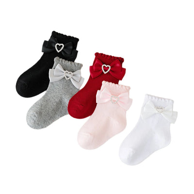 SPARKLING HEART Bowtie Socks