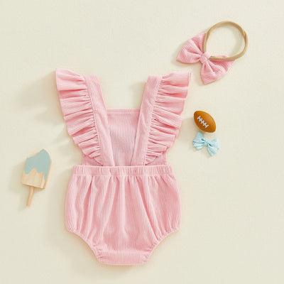 FOOTBALL Corduroy Ruffle Romper