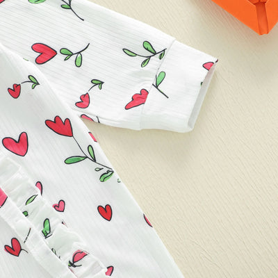 HEART FLOWERS Ruffle Jumpsuit