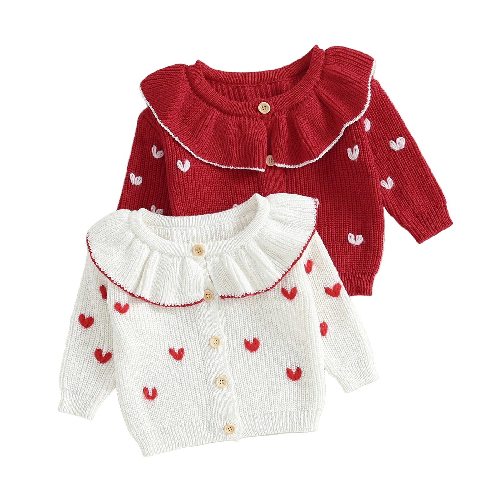 LITTLE HEARTS Collar Cardigan