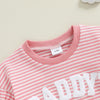 DADDY'S GIRL Striped Ruffle Romper