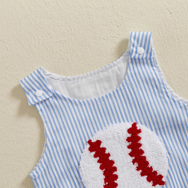 BASEBALL Striped Onesie
