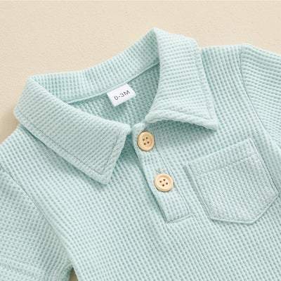 CODY Waffle Knit Polo Onesie