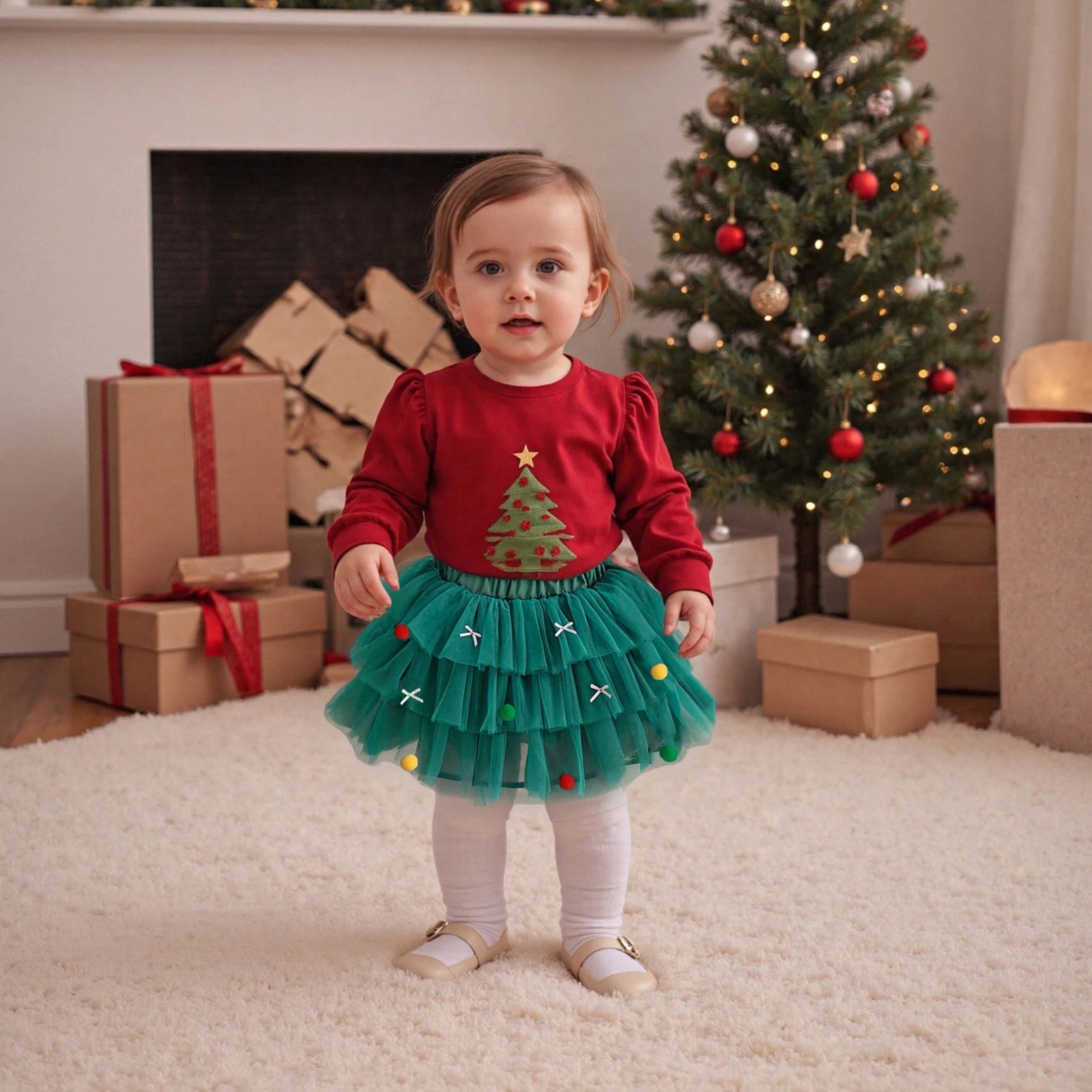 CHRISTMAS Layered Tulle Skirt