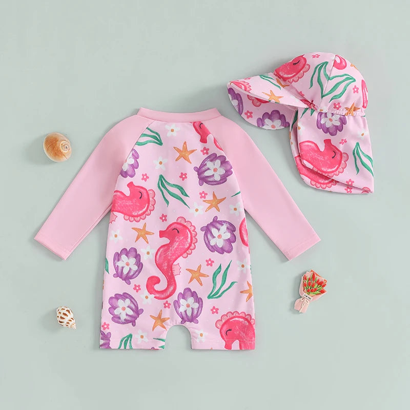 SEAHORSE Swimsuit with Sun Hat