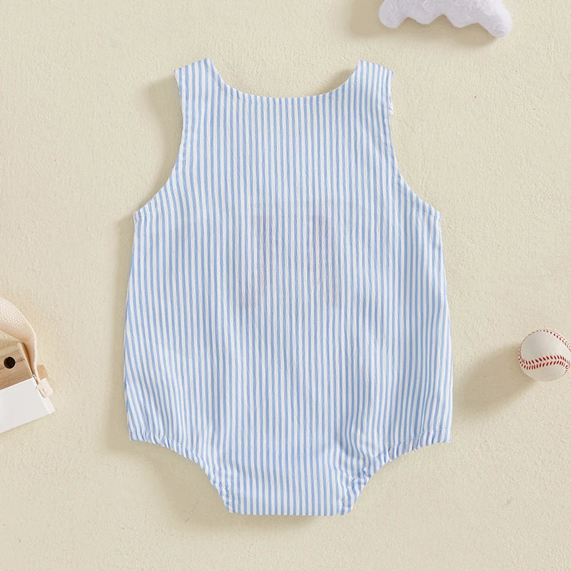 BASEBALL Striped Onesie