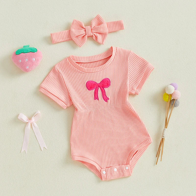 DOLLY Ribbed Romper with Headband