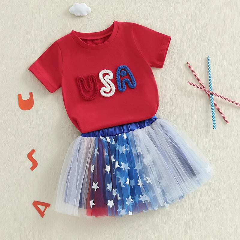 USA Layered Tulle Skirt Outfit