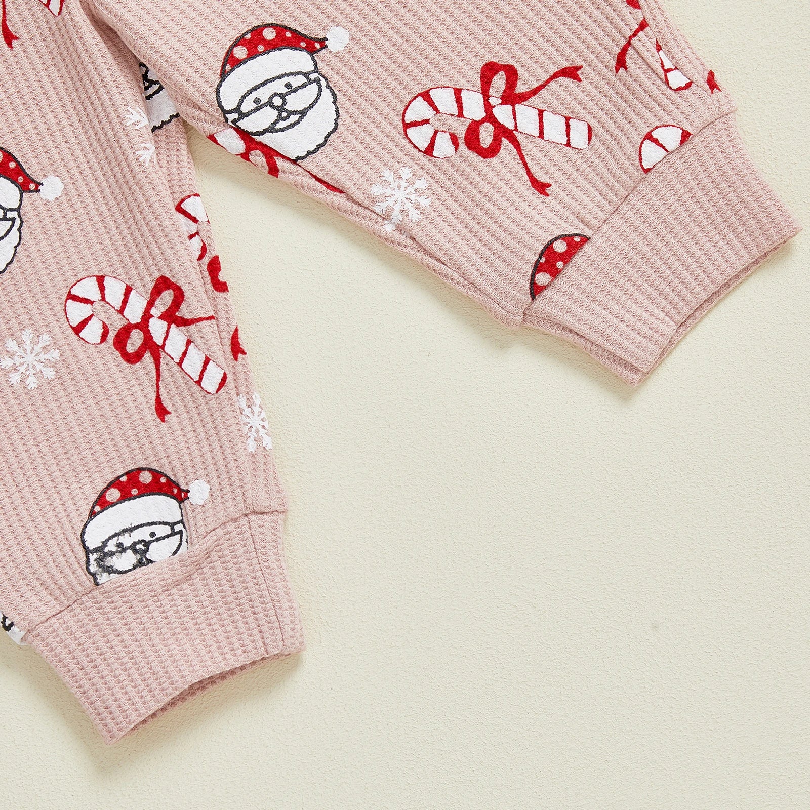SANTA & CANDY CANE Waffle Knit Outfit