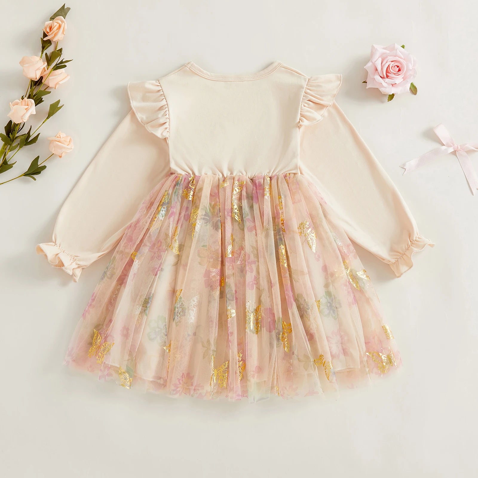 GOLDEN BUTTERFLIES Layered Dress