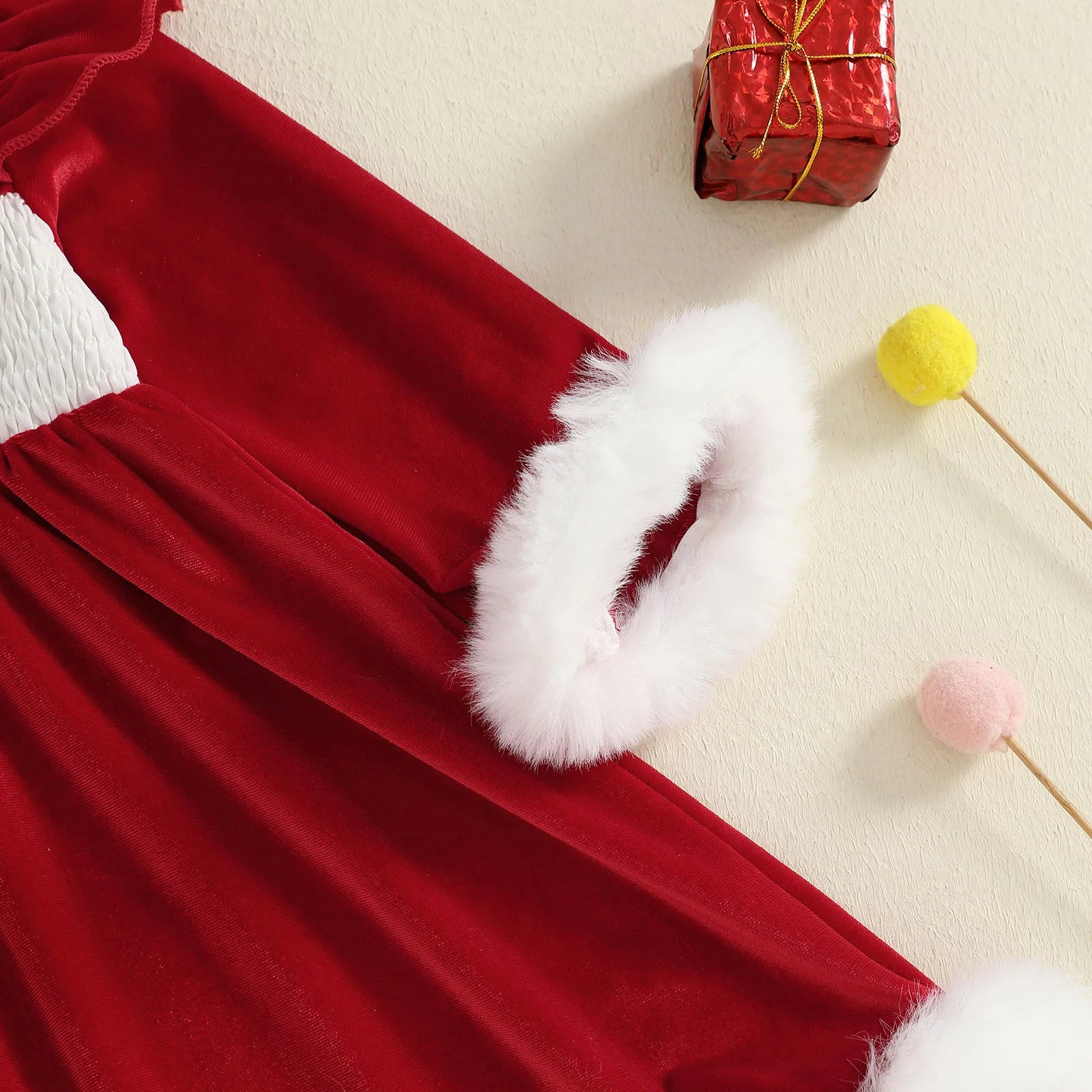 SANTA Velvet Dress with Headband