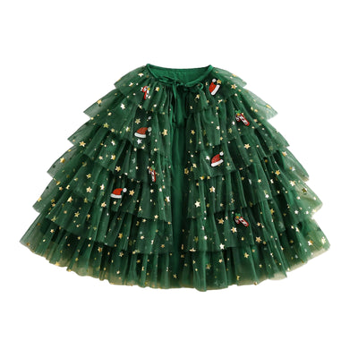 CHRISTMAS TREE Layered Cape