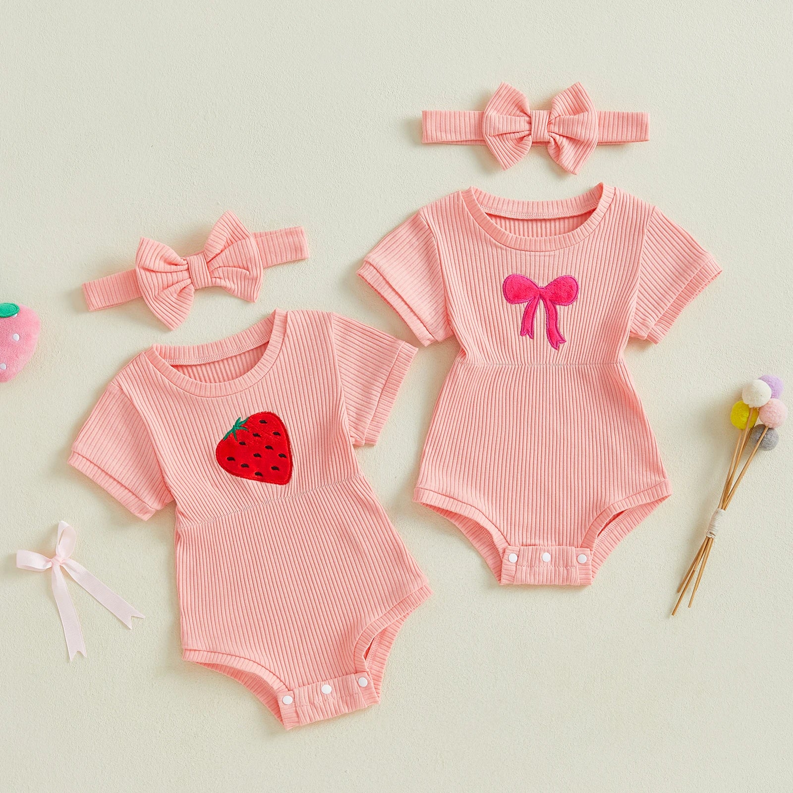 DOLLY Ribbed Romper with Headband