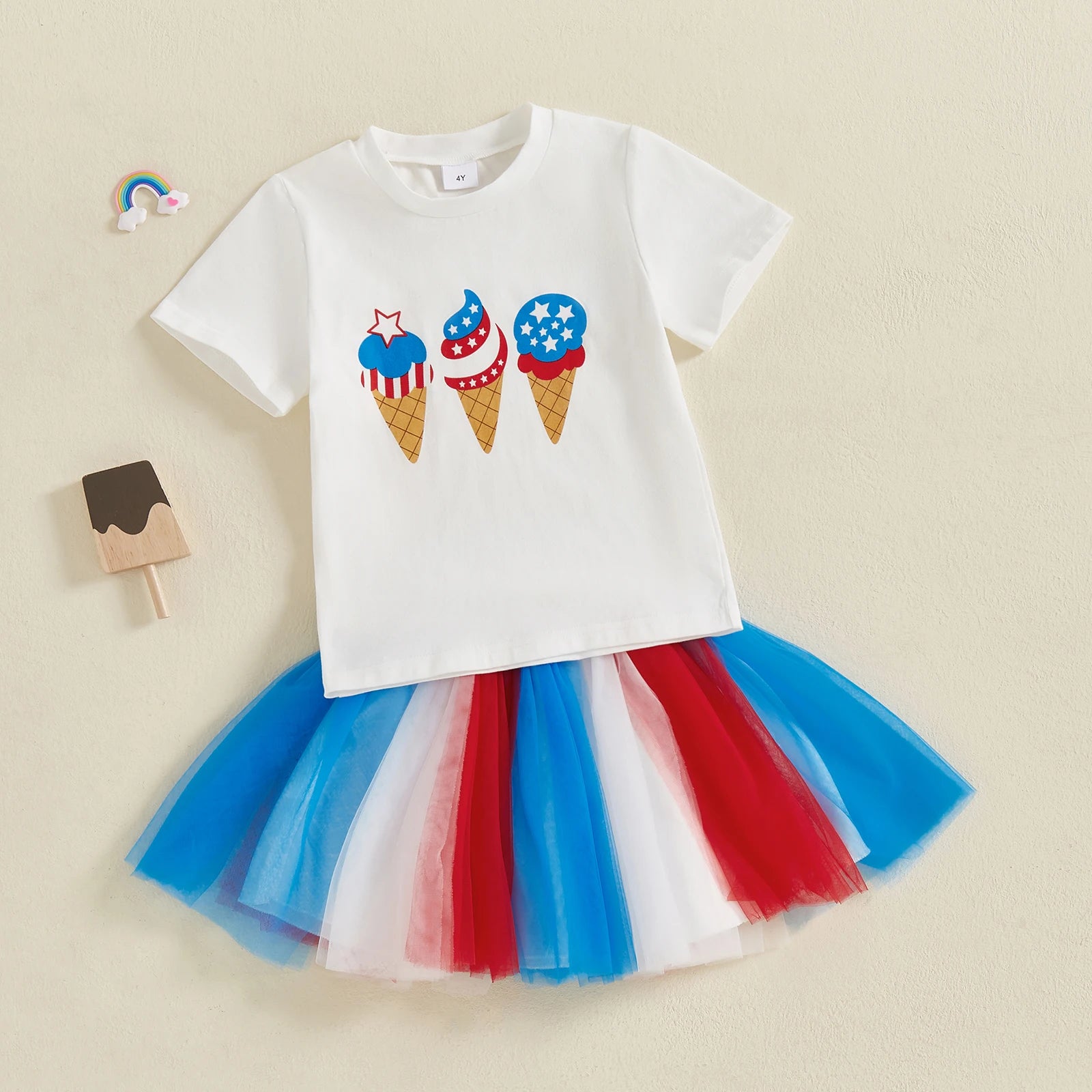 ICR CREAM CONES USA Tulle Skirt Outfit