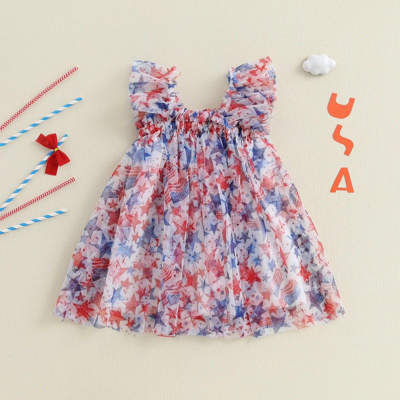 AMERICA Tulle Ruffle Dress