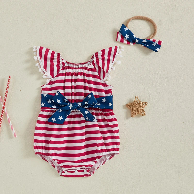 STARS & STRIPES Tassel Romper