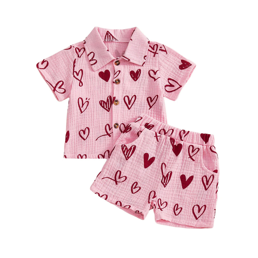 BE MINE Heart Muslin Pyjamas