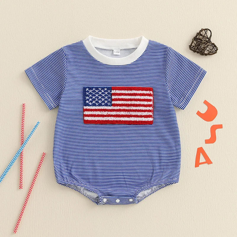 USA FLAG Striped T-Shirt Onesie