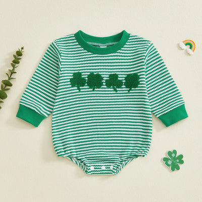 CLOVER Waffle Knit Long-Sleeve Romper